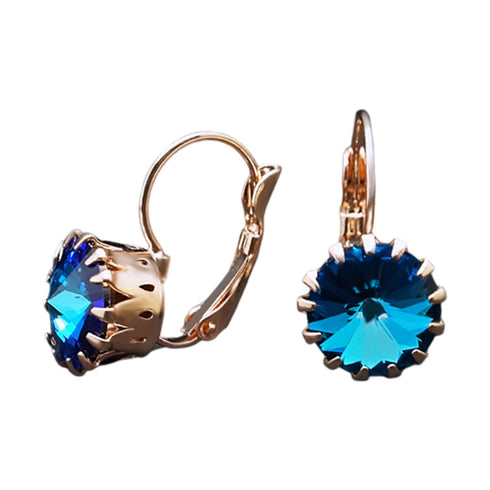 Auskarai "Vintāžš VI (Bermuda Blue)" su Swarovski™ kristalais